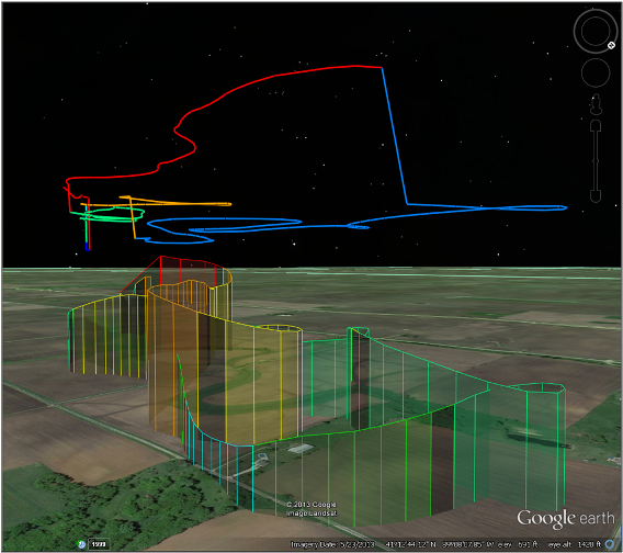 Google Earth plot with second, offset plot -- click for larger image